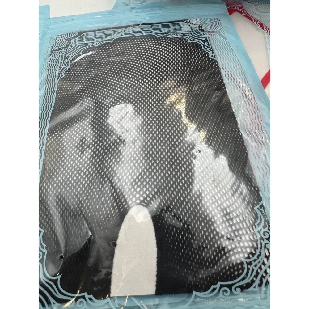 Lot of 4 Fishnet Stockings Assorted Mesh Sizes Black and Red Hosiery Pack